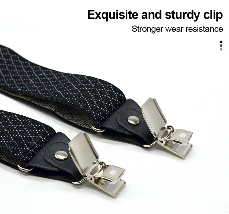 3.5*120cm Fashion Suspenders Genuine Leather 4 Clips Brace Male Vintage Casual Wedding Party Trousers Strap for Husband's Gift