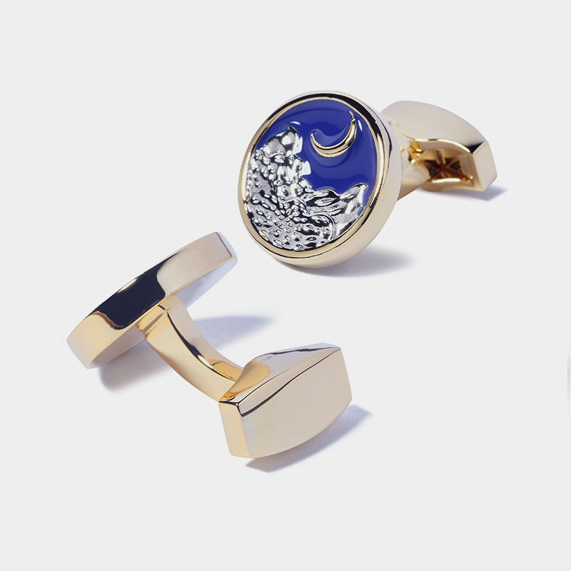 Mens Jewelry Cufflinks Link For Dad Mens Gifts For Him Blue Enamel Cuff Links