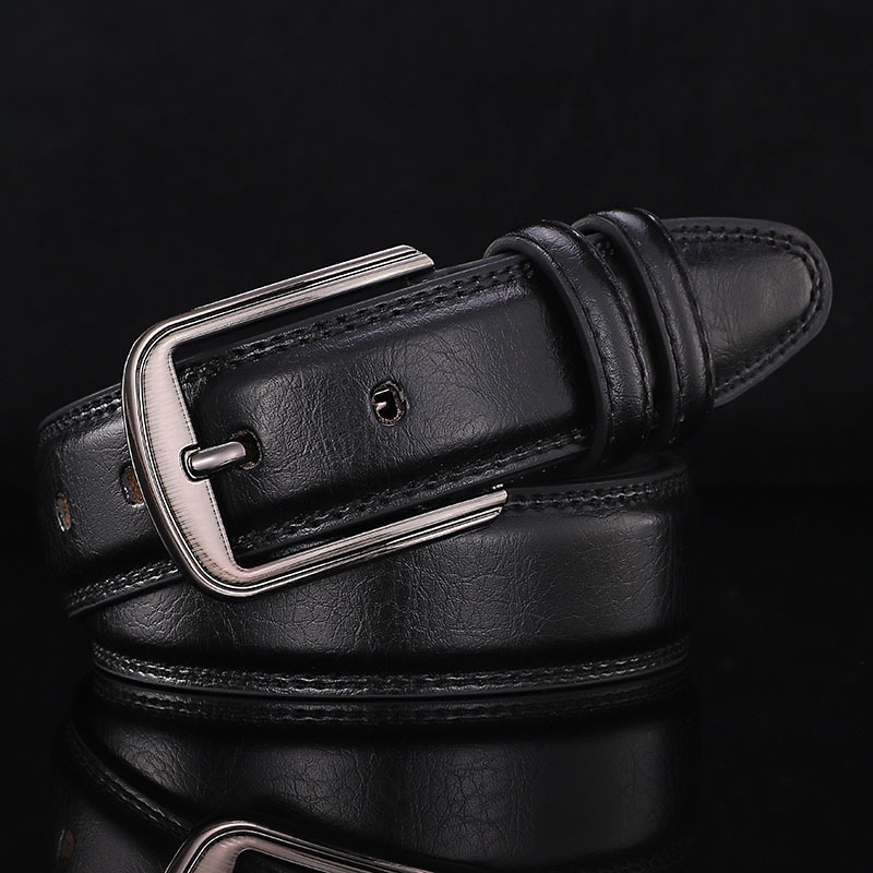 Men Belts Cow Leather Jeans Waistband Genuine Leather Male Belt Soft Alloy Pin Buckle Men's Belt