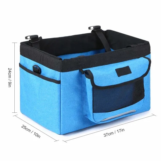 Bike Basket Folding Pet Dog Carrier Front Removable Bicycle Handlebar Basket Quick Release Easy Install Detachable Cycling