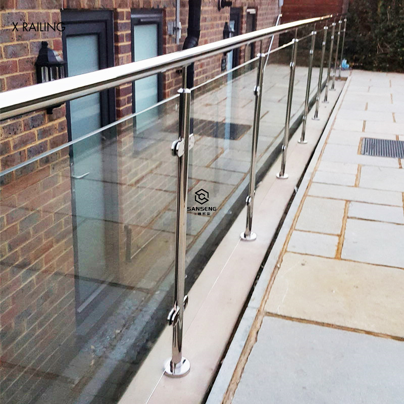 Modern roof decking balcony stainless steel glass railing designs