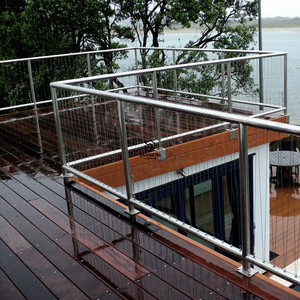 Modern roof decking balcony stainless steel glass railing designs