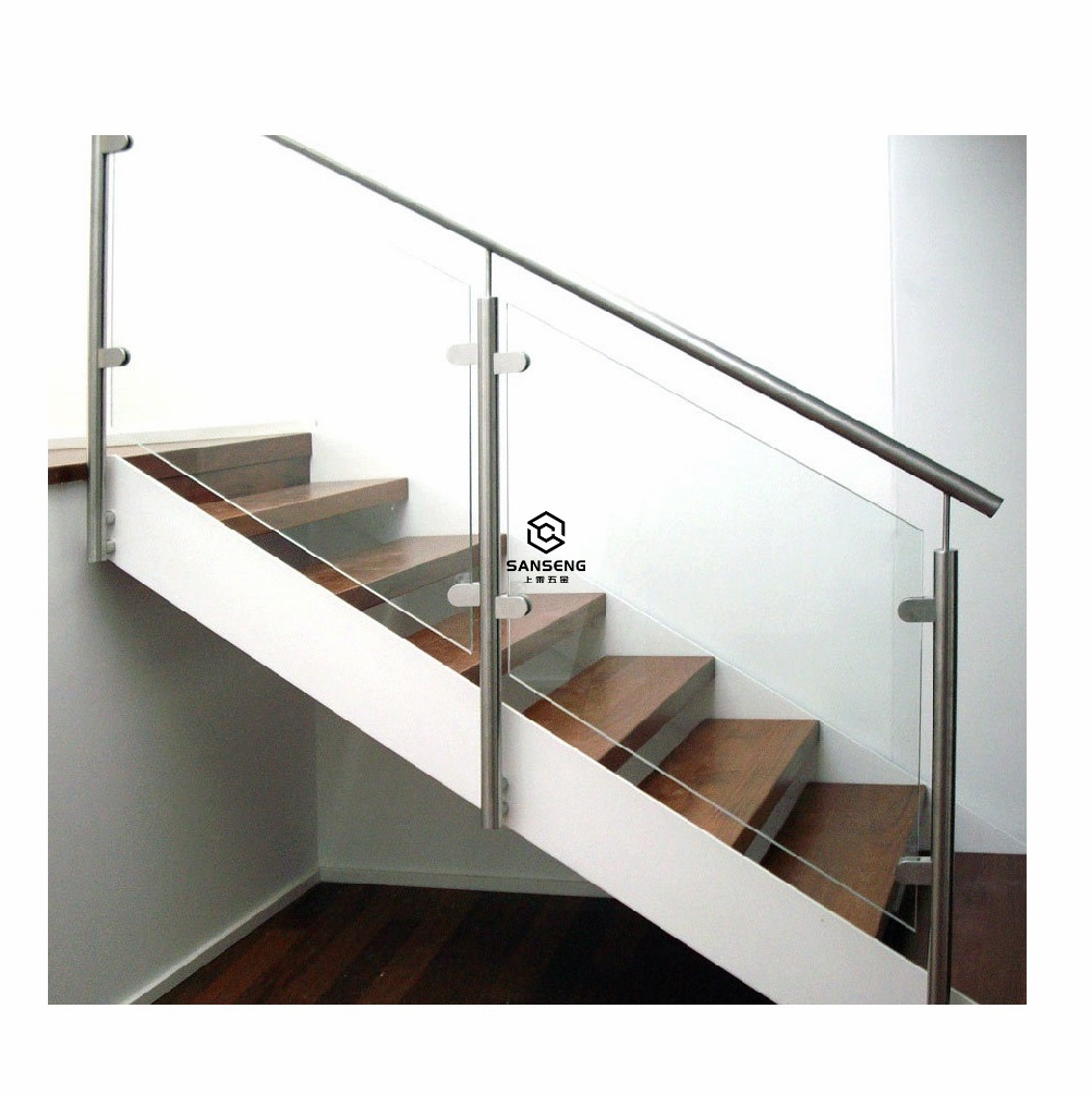 cheap terrace balcony stairs handrail metal stainless steel glass balustrades & handrails