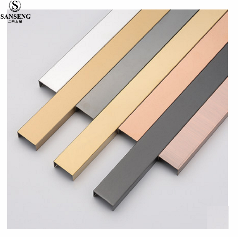 Decorative mirror gold black chrome stainless steel metal brass tile edge trim