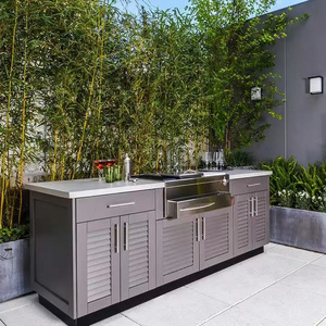 customized luxury outdoor garden bbq stainless steel kitchen cabinets