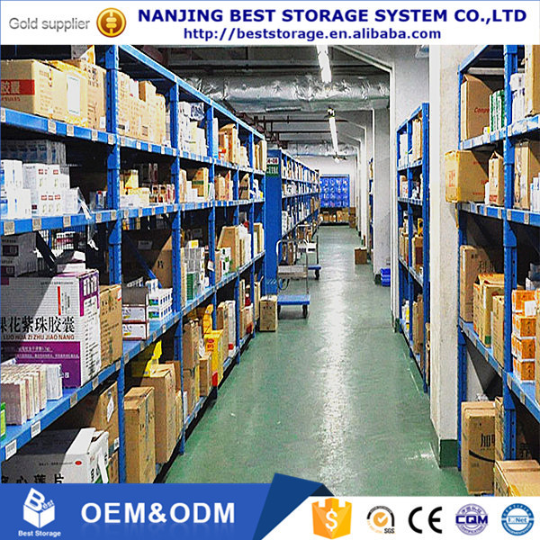 500-800 kg load warehouse storage medium duty shelf rack long span racking shelving system