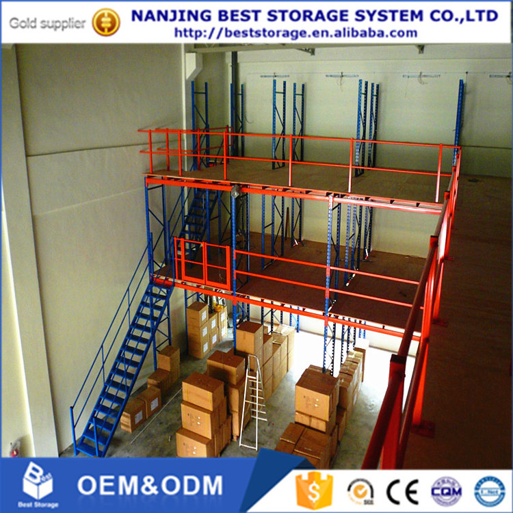 Pallet rack supported warehouse steel flooring mezzanine office floor racking shelves system ISO CE Guaranteed