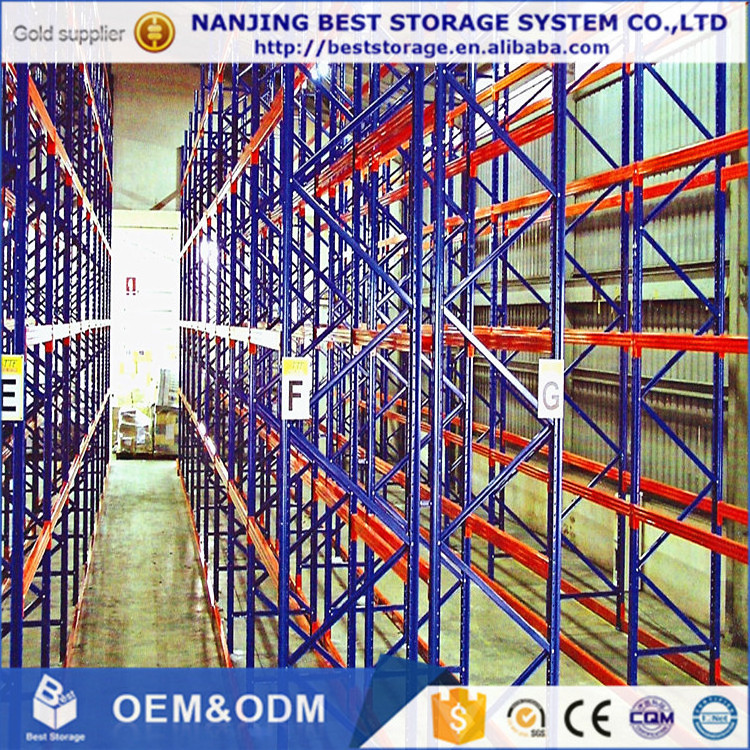 Nanjing warehouse shelves double deep industrial pallet racking system heavy duty stackable metal pallet storage rack shelf beam