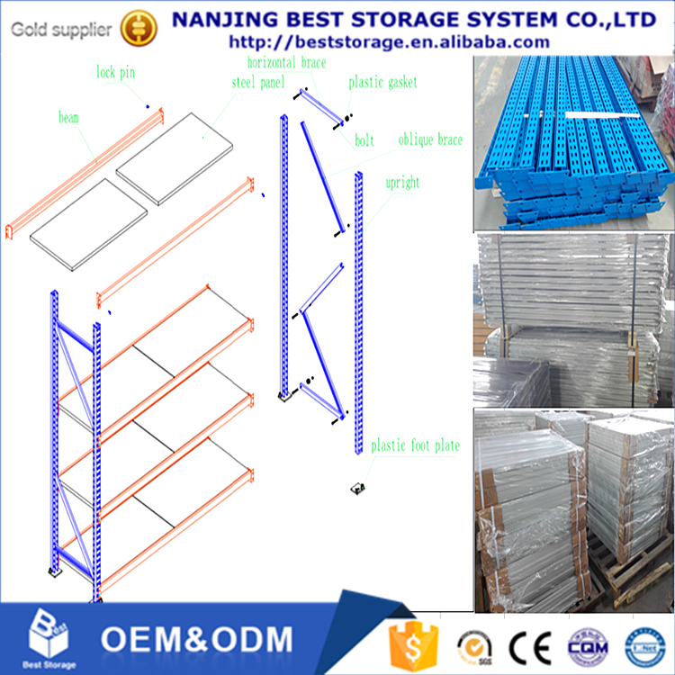 Rust resistance 500 kg load warehouse storage medium duty shelf rack long span racking shelving system