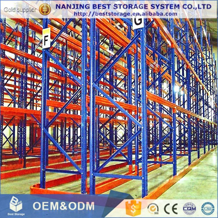 Nanjing warehouse shelves double deep industrial pallet racking system heavy duty stackable metal pallet storage rack shelf beam