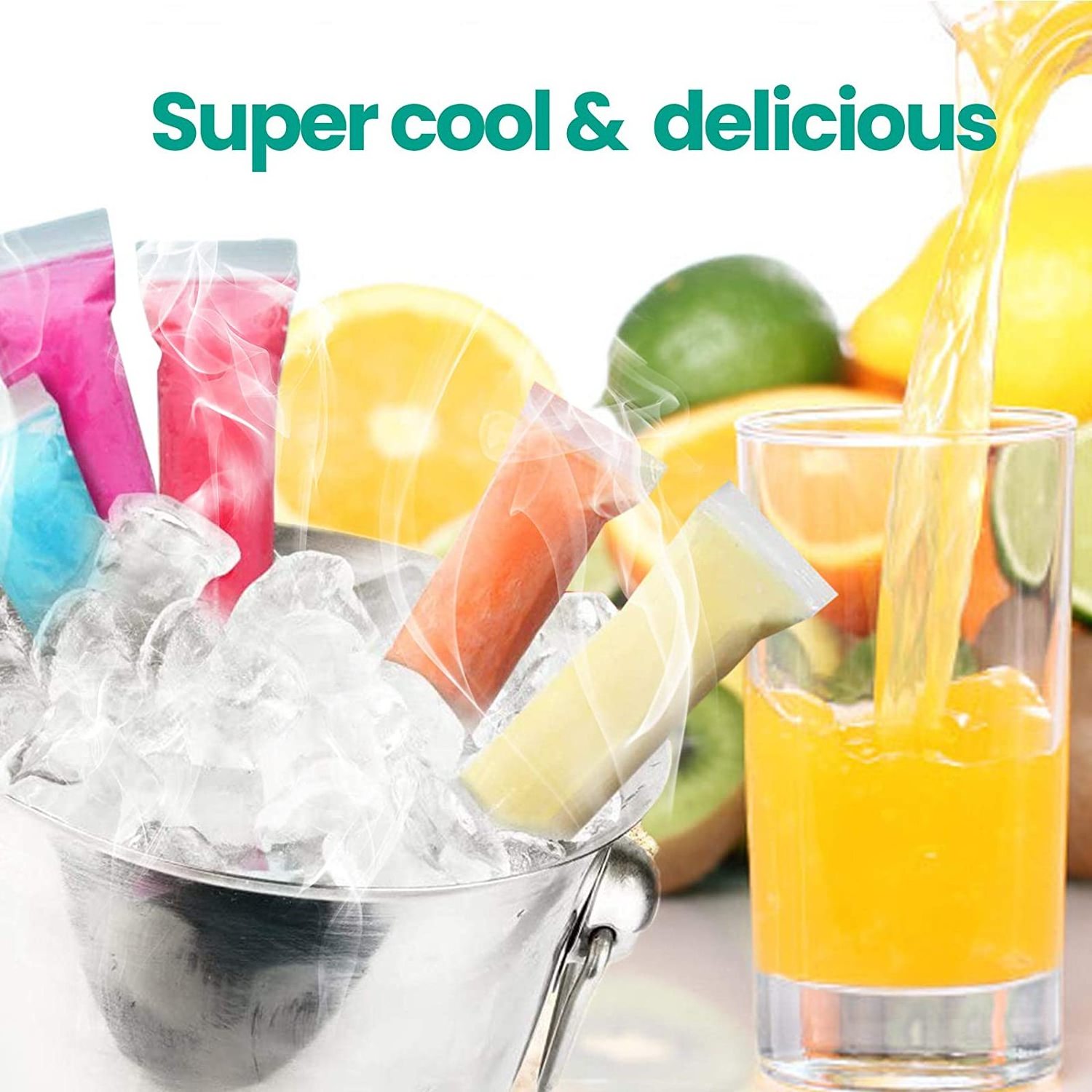 Ice Pop Mold Bags food grade plastic clear empty zipper freeze ice cream juice popsicle packaging