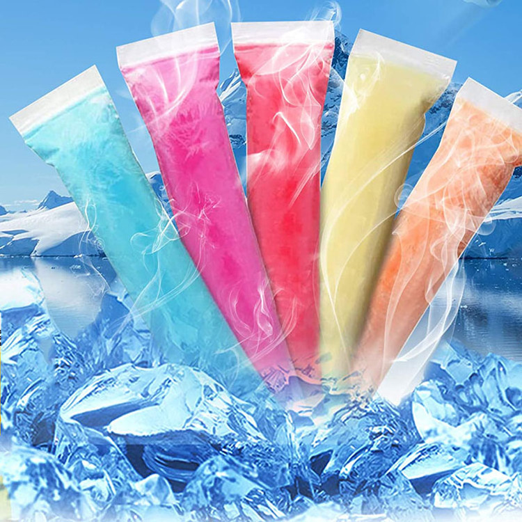 Ice Pop Mold Bags food grade plastic clear empty zipper freeze ice cream juice popsicle packaging