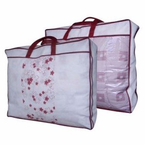 No logo clear pvc plastic blanket packaging zipper bag for clothes