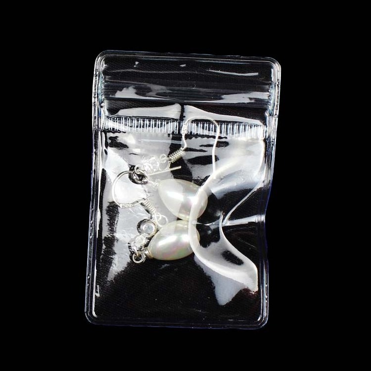 100 Pack PVC Clear Jewelry Anti Oxidation Zipper Bag Jewelry Rings Earrings Pouches