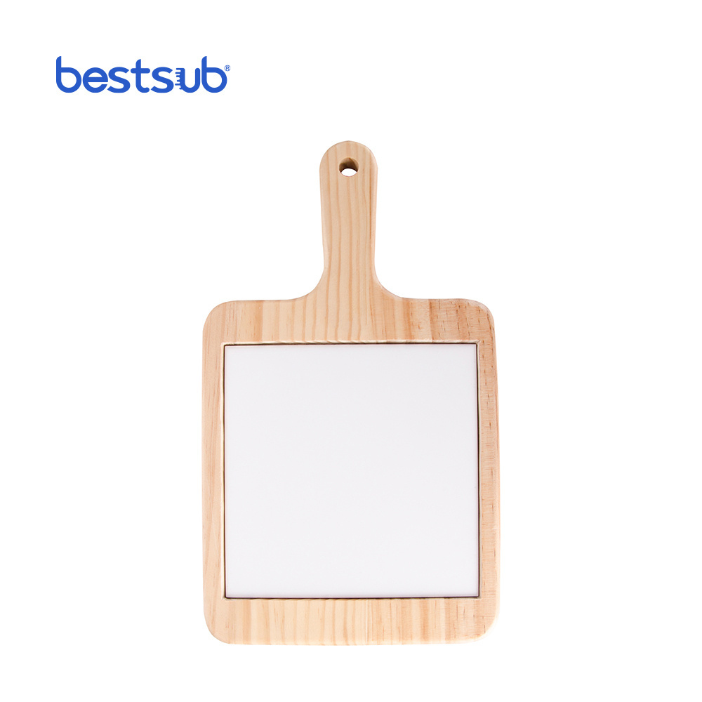 BestSub Wholesale 18*31cm Customize Christmas Gift Square Sublimatiion Cheese Board with Ceramic Tile