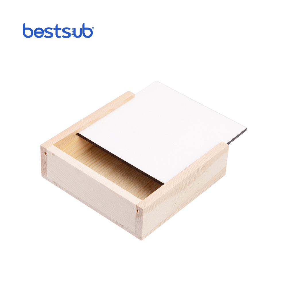 BestSub Custom Sublimation Blanks Mug Coaster Storage Box With MDF Insert Simple Light And Environmentally Friendly