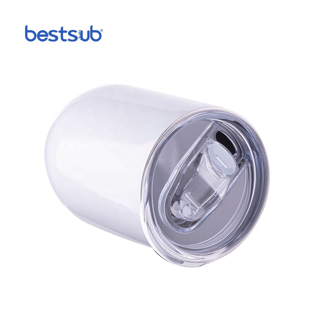 BestSub Personalized Sublimation Blanks 12oz 360ml White Stainless Steel Stemless Wine Glasses Insulated Tumblers Coffee Mugs