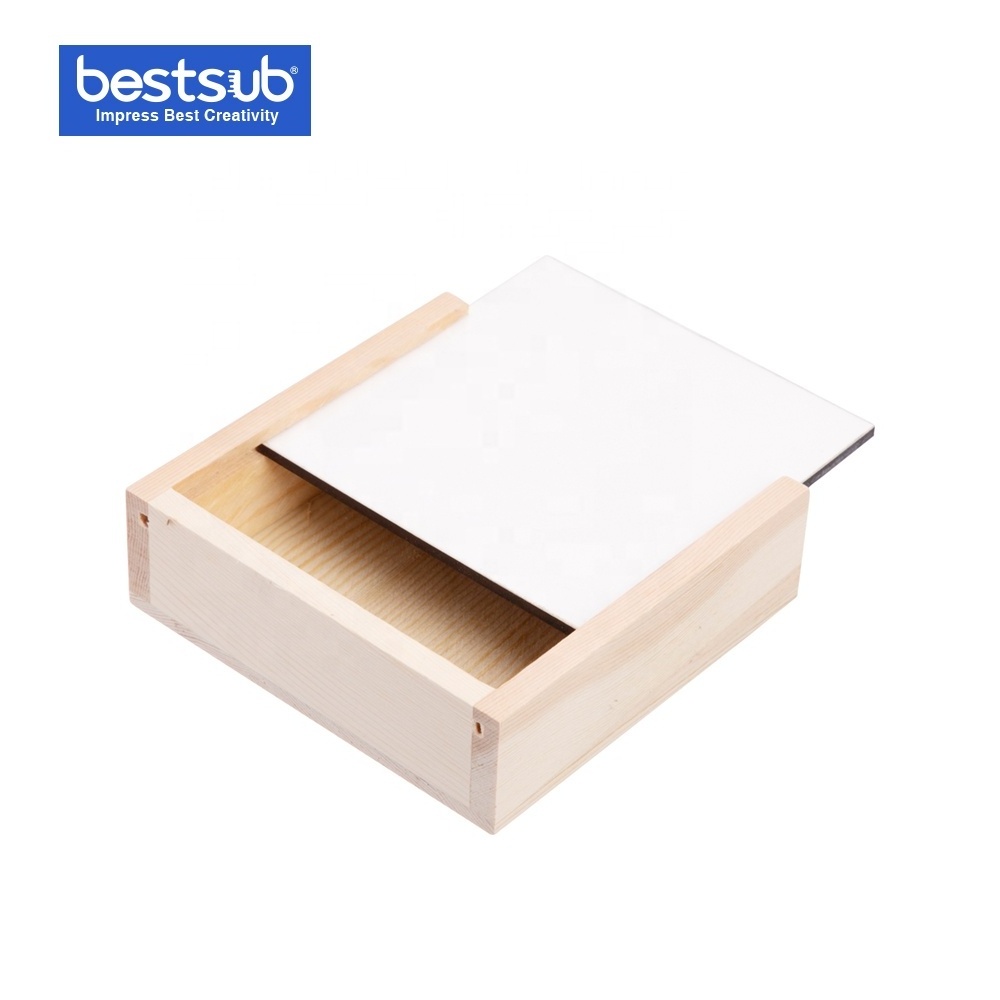 BestSub Custom Sublimation Blanks Mug Coaster Storage Box With MDF Insert Simple Light And Environmentally Friendly