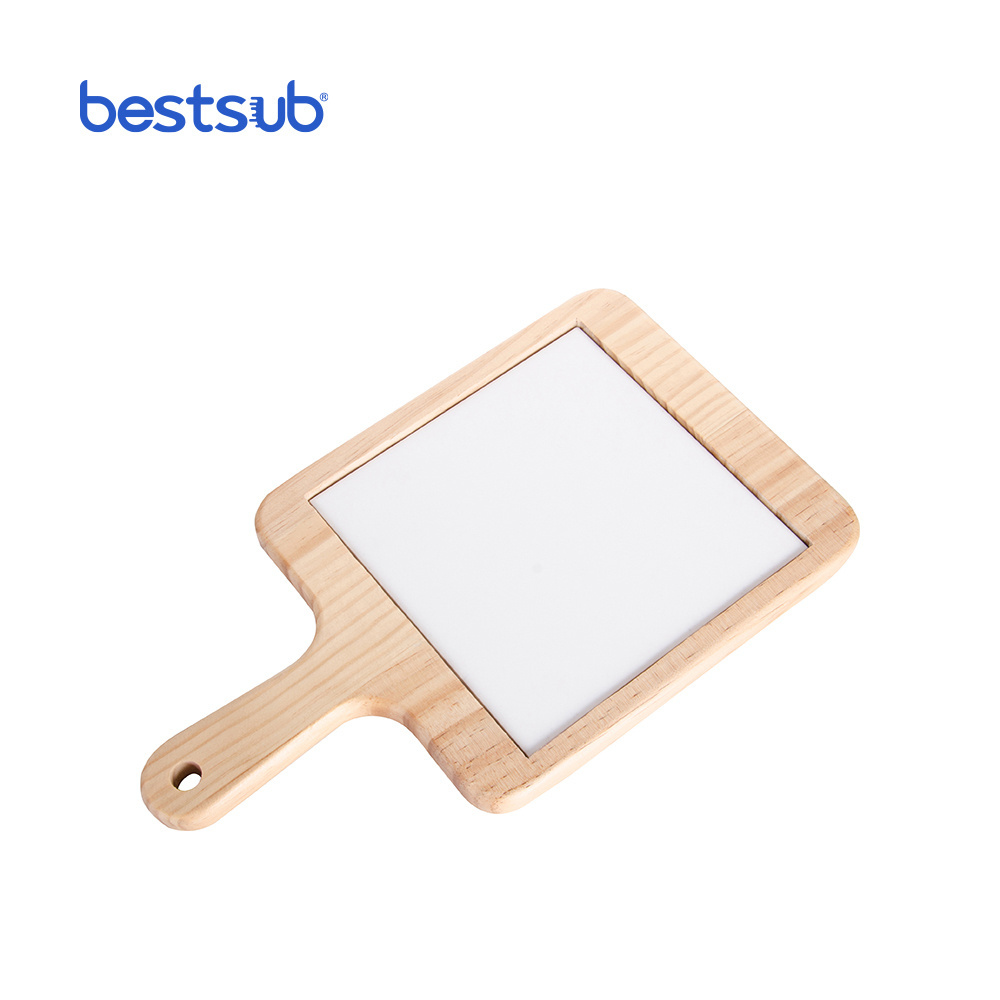 BestSub Wholesale 18*31cm Customize Christmas Gift Square Sublimatiion Cheese Board with Ceramic Tile