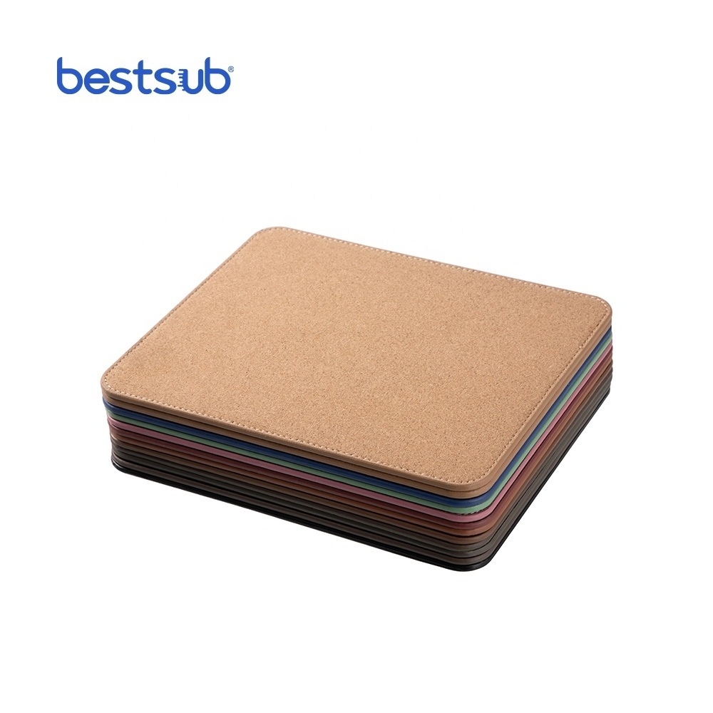 BestSub Wholesale Custom 19*23cm  laser engraving mini blanks supplies Leather Placemat gaming mouse pad