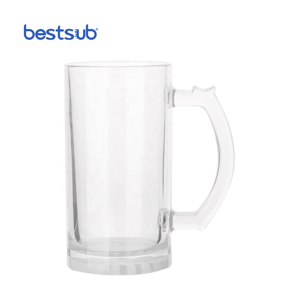 BestSub Wholesale Custom Sublimation 16oz Clear Glass Beer Mug