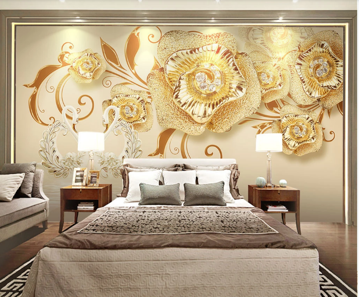 3D effect luxury wall mural 3D geometric background wall covering