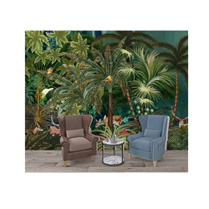 Fully Custom Textile Tropical Rain Forest Landscape Wall Mural