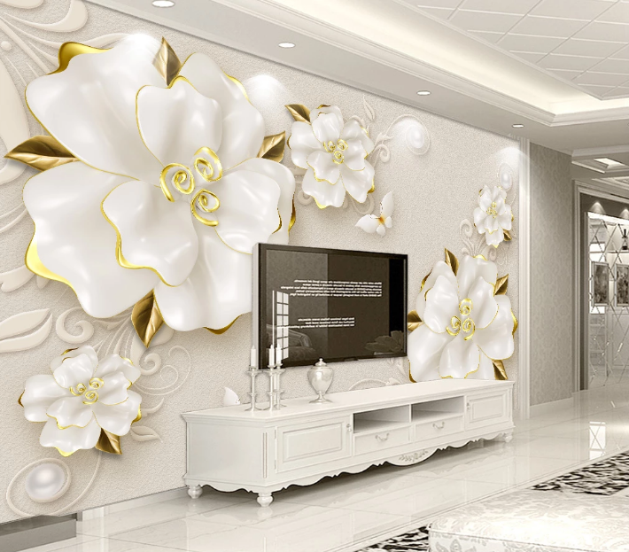 3D effect luxury wall mural 3D geometric background wall covering