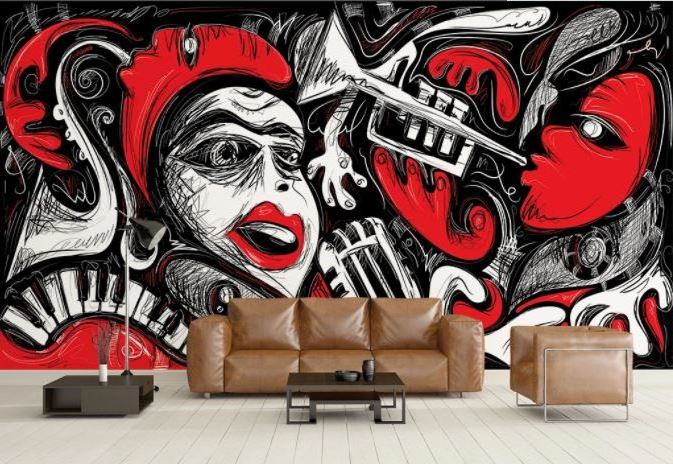 Custom Design Stereo Graffiti Abstract Music Art Wall Mural