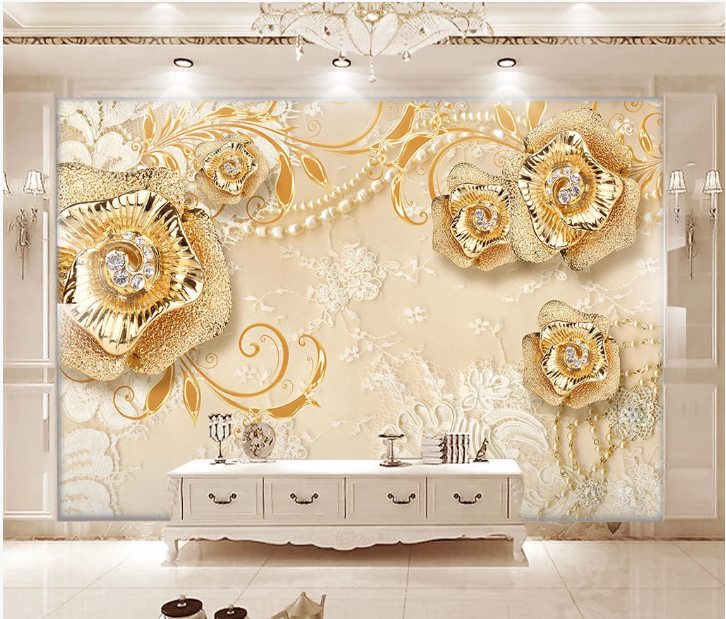 3D effect luxury wall mural 3D geometric background wall covering