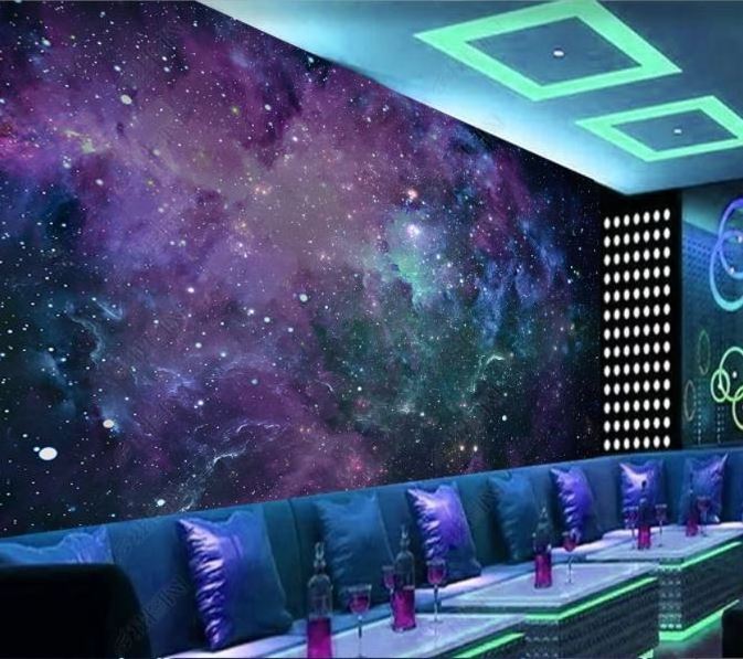 Custom 3D Printing Dream Starry Moon Living Room Zenith Ceiling Mural