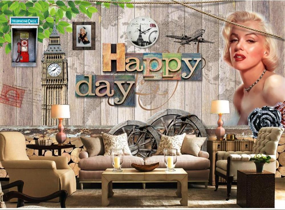 High quality custom printed home wallpaper 3d wall murals