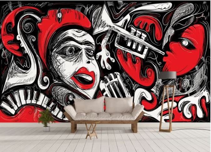 Custom Design Stereo Graffiti Abstract Music Art Wall Mural