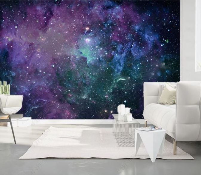 Custom 3D Printing Dream Starry Moon Living Room Zenith Ceiling Mural