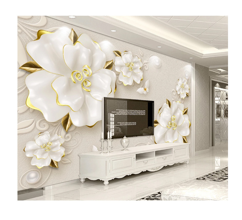 3D effect luxury wall mural 3D geometric background wall covering