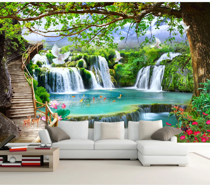 High grade wall mural 3d effect home decoration customized waterproof wallpaper