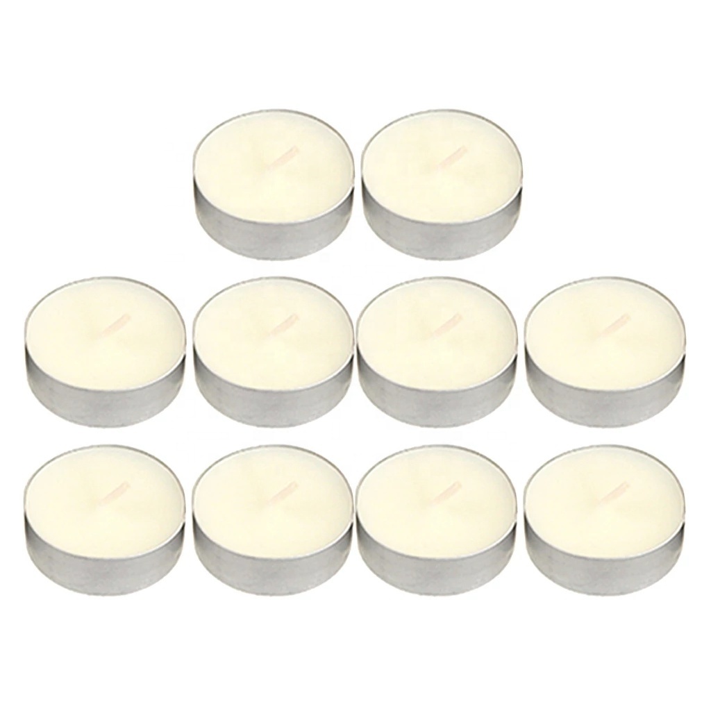 OEM Wholesale Hot Sale Superior Quality 50pcs Smokeless 100% Pure Paraffin Wax Small 8 Hours Tea Light Candles