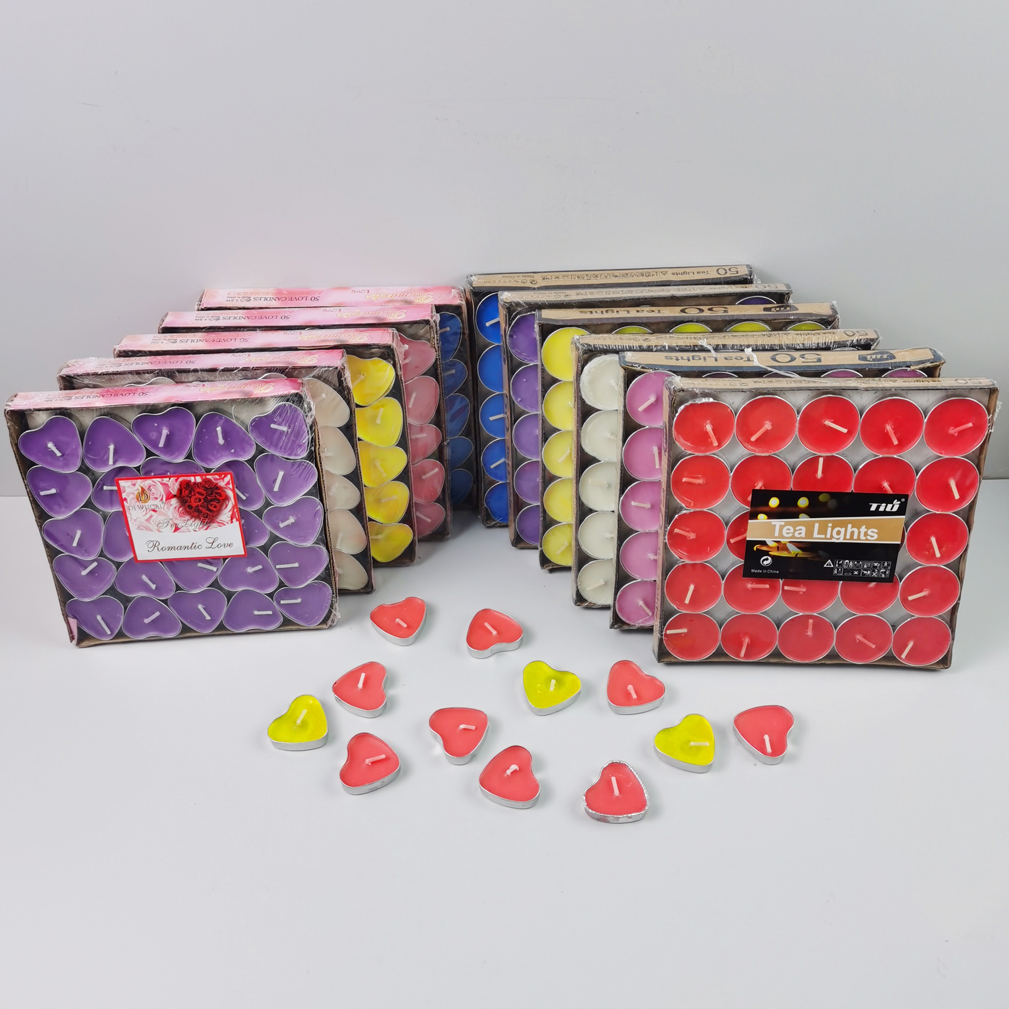 OEM Wholesale Valentine's Day Eco-friendly Candles Set 3 4 5 6 8 9 Hours Soy Wax Tea Light Candles, Unscented Tealight Candles