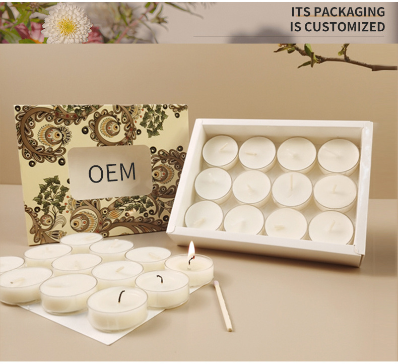 Home Decoration Aroma Mini Bulk White Wax Tealight Candles