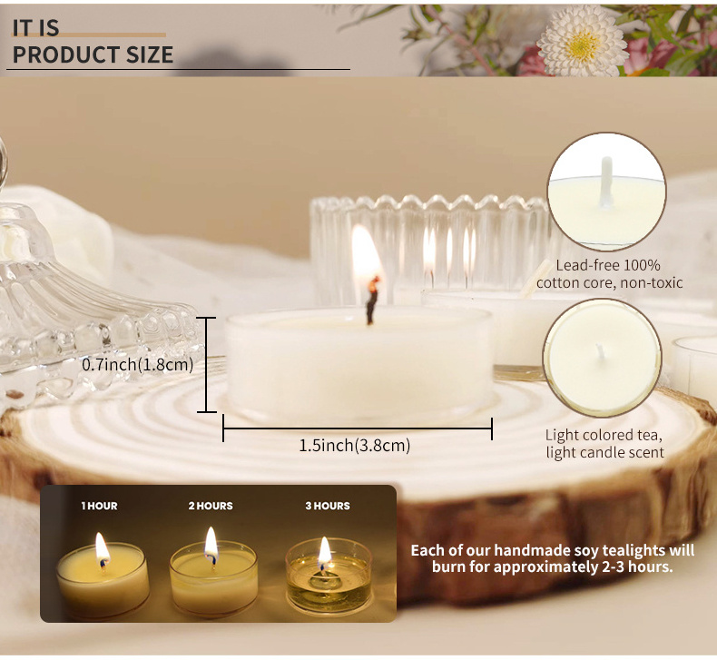 Home Decoration Aroma Mini Bulk White Wax Tealight Candles