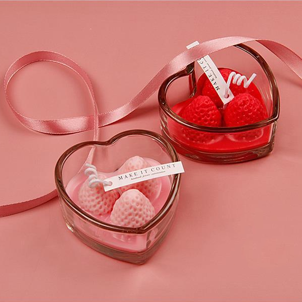 Wholesale Cheap Empty Cute Transparent Valentine Heart Shaped Glass Candle Jars for Candle Making