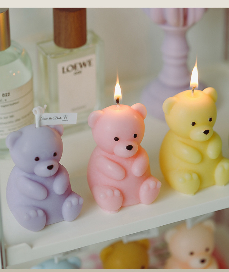 Wholesale Custom New Style Eco-Friendly Luxury Bear Animal Shaped Candles