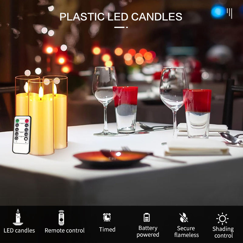 Bestsun Customized Design White Plastic Home Decor Led Light Candles