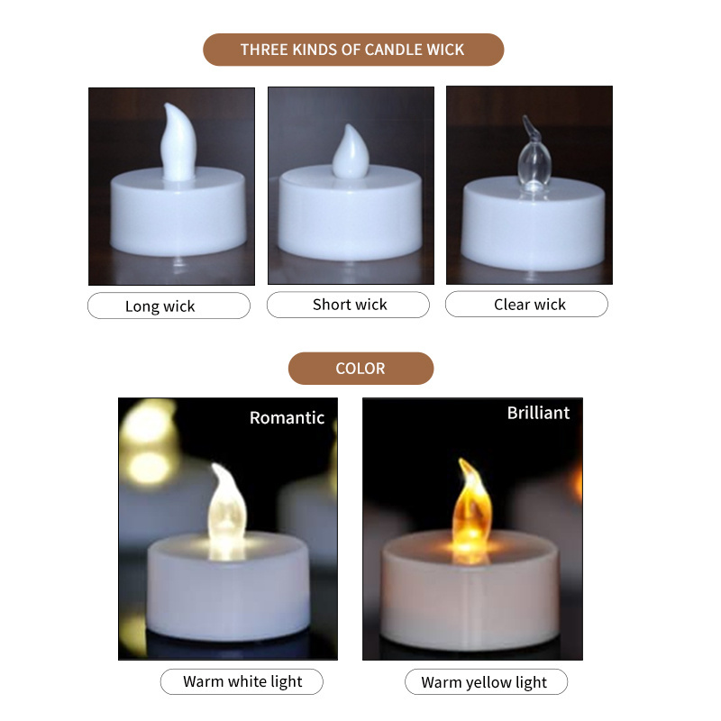 BESTSUN Party Holiday Decoration Warm Light White Plastic Electric Tea Light Candles