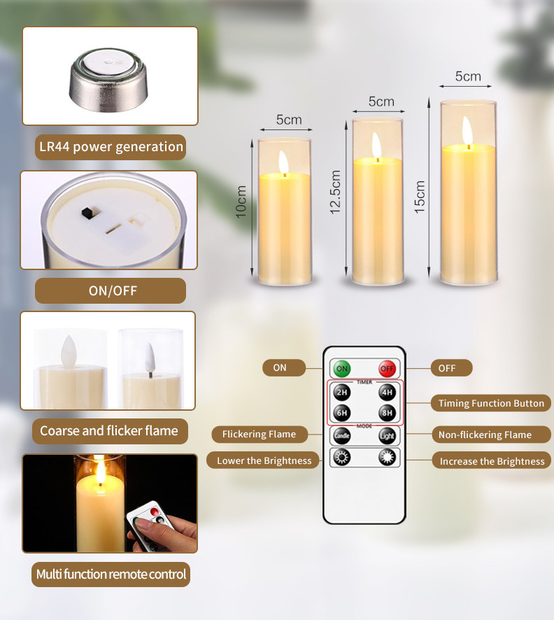 OEM Wholesale Low Price Home Decoration Moving Wick Battery Operated Flameless Led Candle, Electric Flickering Flameless Candles