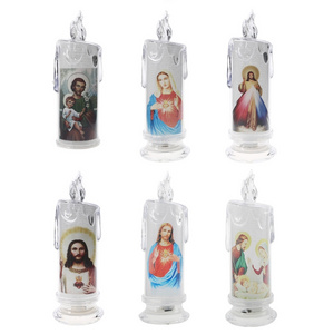 Customizable pattern votive candle led flameless candles led cemetery  led  pillar candle chapel