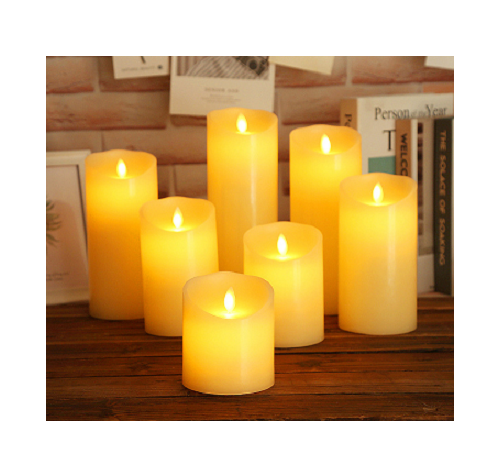 BESTSUN Luxury Home Wedding Restaurant Decoration Pillar Ivory White Real Paraffin Wax Led Candle