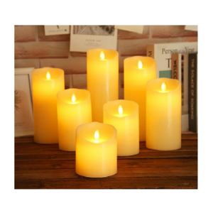 BESTSUN Luxury Home Wedding Restaurant Decoration Pillar Ivory White Real Paraffin Wax Led Candle