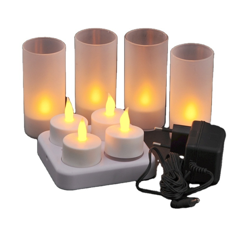 12 PCS 3D Real Flame Warm White Led Tealight Candles with Remote Control