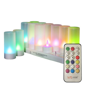 OEM Colour Plastic Electric Remote Control Flameless Flicker Rechargeable Led Tea Light Candles